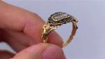 Antique 1828 Georgian Inscribed Enamel Pearl Citrine Mourning Ring 18ct