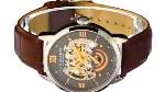 Stuhrling Executive Automatic Skeleton Men’s Self Wind Leather Strap Watch